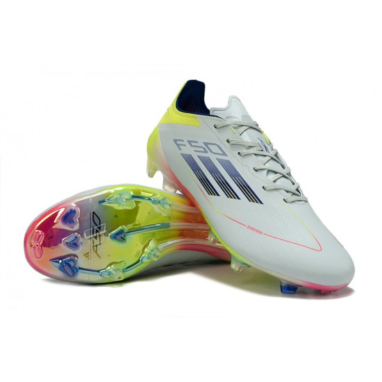 Adidas F50 ELITE FG White Chartreuse 