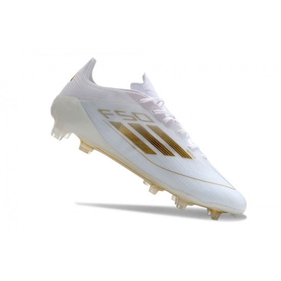 Adidas F50 ELITE FG White Gold Mens 