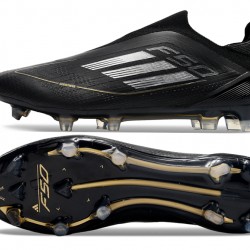 Adidas F50 Elite Laceless FG Black and Gold Mens 