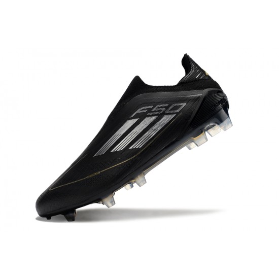 Adidas F50 Elite Laceless FG Black and Gold Mens 