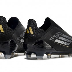 Adidas F50 Elite Laceless FG Black and Gold Mens 