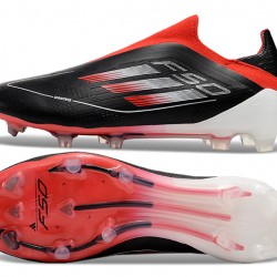 Adidas F50 Elite Laceless FG Black and Red Low cut 