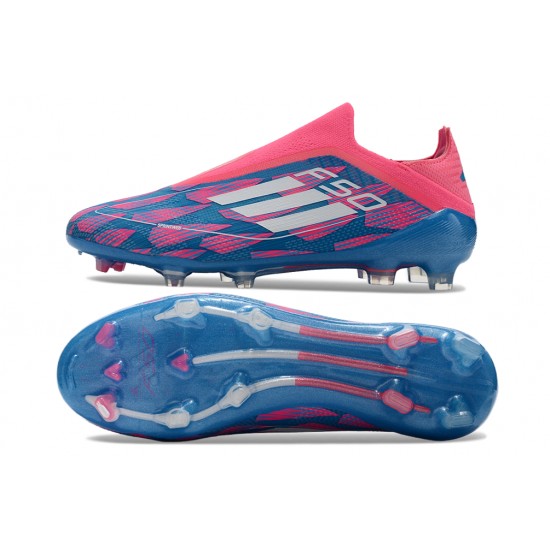 Adidas F50 Elite Laceless FG Blue Pink Low cut 