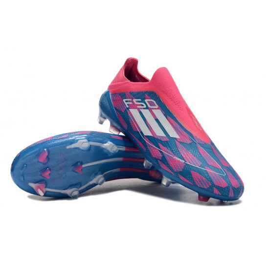 Adidas F50 Elite Laceless FG Blue Pink Low cut 