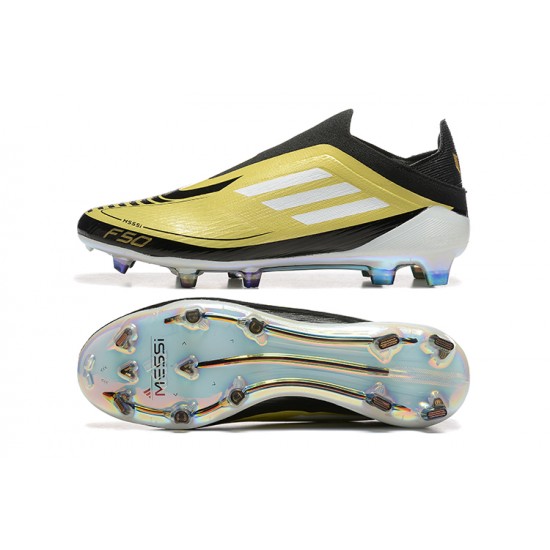 Adidas F50 Elite Laceless FG Gold Black 