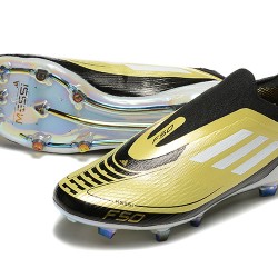 Adidas F50 Elite Laceless FG Gold Black 