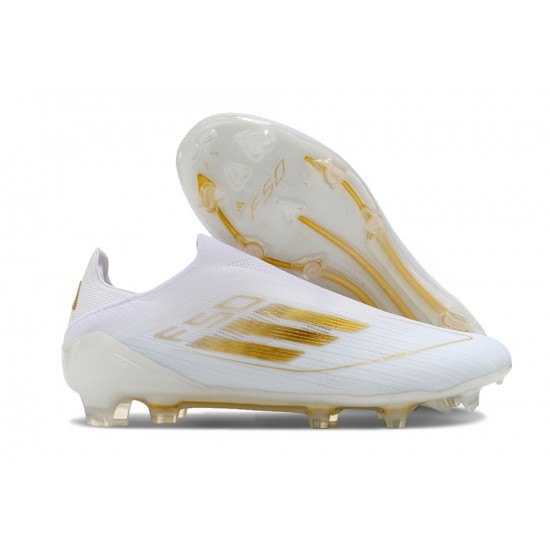 Adidas F50 Elite Laceless FG Low cut White Gold 