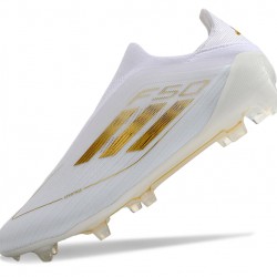 Adidas F50 Elite Laceless FG Low cut White Gold 