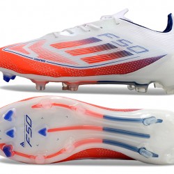 Adidas F50 Elite Laceless FG White and Orange Mens 