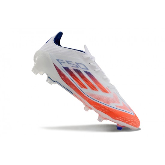 Adidas F50 Elite Laceless FG White and Orange Mens 