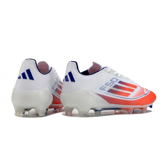 Adidas F50 Elite Laceless FG White and Orange Mens 