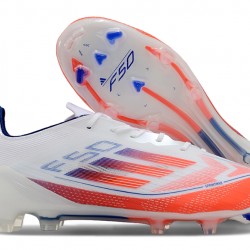 Adidas F50 Elite Laceless FG White and Orange Mens 