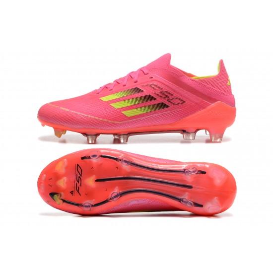 Adidas F50 FG Pink Red Mens Low cut 