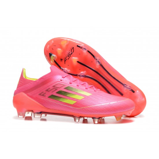 Adidas F50 FG Pink Red Mens Low cut 