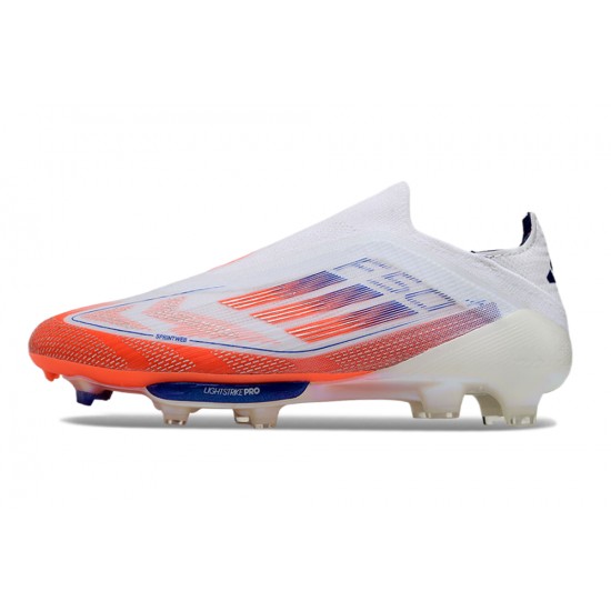 Women Men Adidas F50 FG Shoelace White Orange Football Shoes