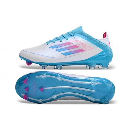 Adidas F50 FG Soccer Cleats Ltblue Grey Pink