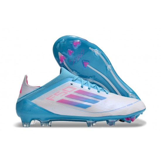 Adidas F50 FG Soccer Cleats Ltblue Grey Pink