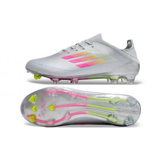 Adidas F50 FG Soccer Cleats Silver Purple Green