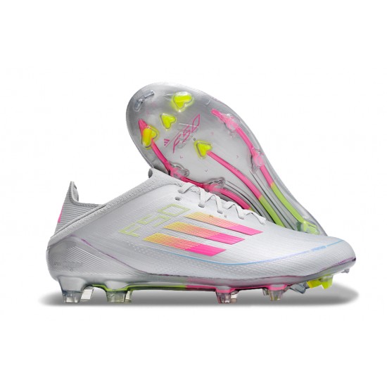 Adidas F50 FG Soccer Cleats Silver Purple Green