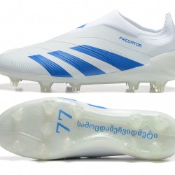 Adidas Predator Accuracy FG White and Blue Mens Soccer Cleats 