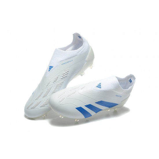 Adidas Predator Accuracy FG White and Blue Mens Soccer Cleats