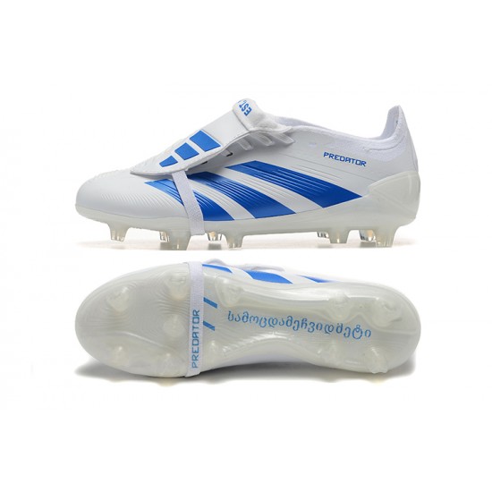 Adidas Predator Accuracy FG White and Blue Soccer Cleats