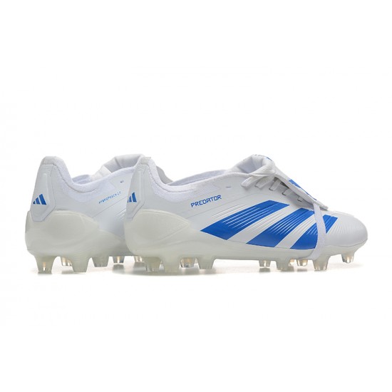 Adidas Predator Accuracy FG White and Blue Soccer Cleats