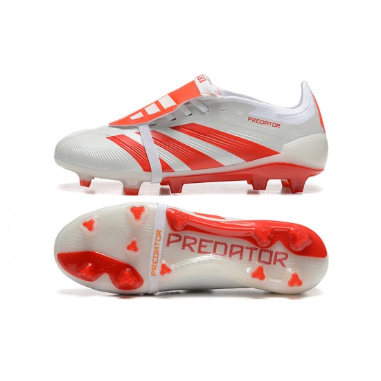 Adidas Predator Accuracy FG White and Red Soccer Cleats