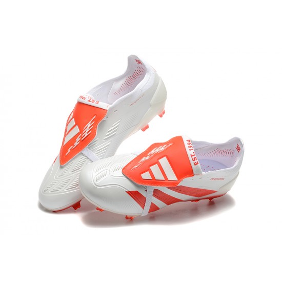 Adidas Predator Accuracy FG White and Red Soccer Cleats