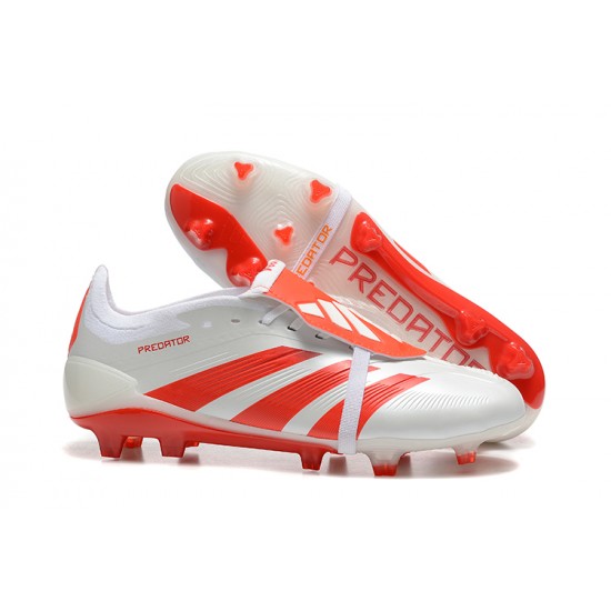 Adidas Predator Accuracy FG White and Red Soccer Cleats