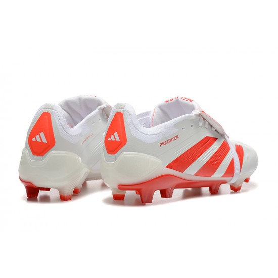 Adidas Predator Accuracy FG White and Red Soccer Cleats