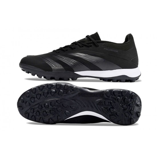 Adidas Predator 24 Elite TF Black and Grey Mens Soccer Cleats 