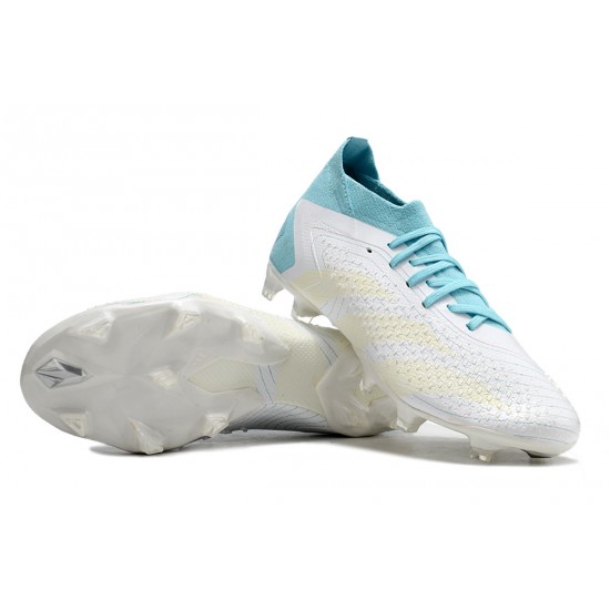 Sale Adidas Predator Accuracy FG Boost Soccer Cleats White Ltblue