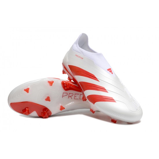 Adidas Predator Accuracy FG Boost Soccer Cleats White Red