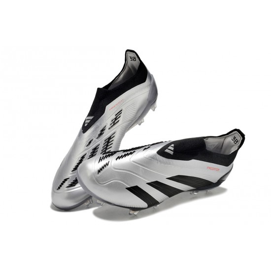 Sale Adidas Predator Accuracy FG Low Soccer Cleats Silver Black