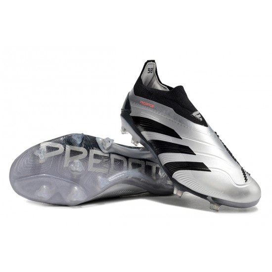 Sale Adidas Predator Accuracy FG Low Soccer Cleats Silver Black