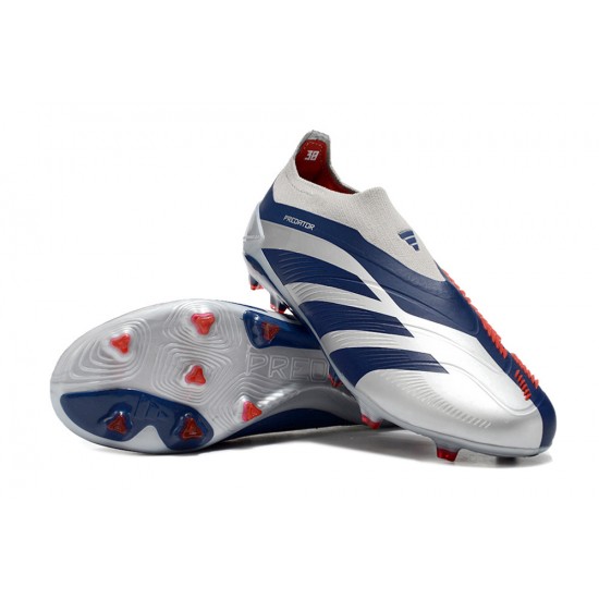 Sale Adidas Predator Accuracy FG Soccer Cleats Silver Blue Red