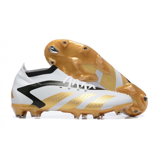 Sale Adidas Predator Accuracy FG Soccer Cleats White Gold Black