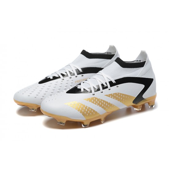 Sale Adidas Predator Accuracy FG Soccer Cleats White Gold Black