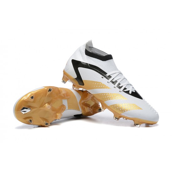 Sale Adidas Predator Accuracy FG Soccer Cleats White Gold Black