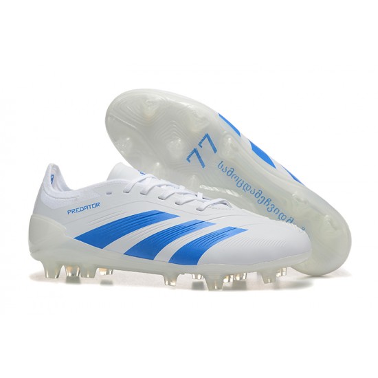 Adidas Predator Accuracy FG White Blue Mens Soccer Cleats