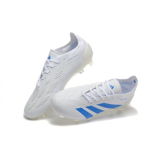 Adidas Predator Accuracy FG White Blue Mens Soccer Cleats