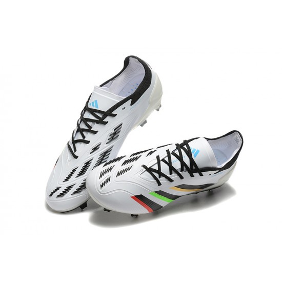 Adidas Predator Accuracy FG White and Black Mens Soccer Cleats