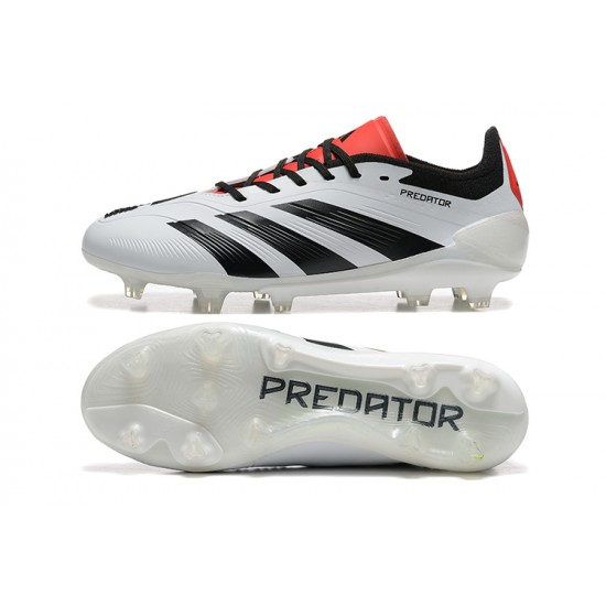 Adidas Predator Accuracy FG White and Red Mens Soccer Cleats