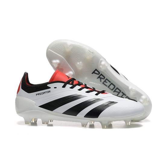 Adidas Predator Accuracy FG White and Red Mens Soccer Cleats