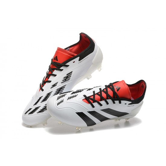 Adidas Predator Accuracy FG White and Red Mens Soccer Cleats