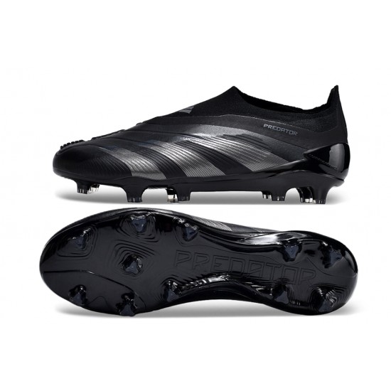 Sale Adidas Predator Elite Laceless Boost FG All Black Low Soccer Cleats