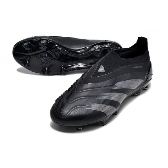 Sale Adidas Predator Elite Laceless Boost FG All Black Low Soccer Cleats