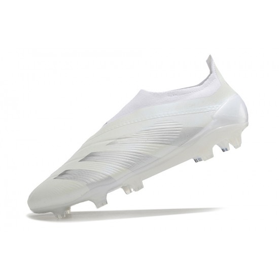 Sale Adidas Predator Elite Laceless Boost FG Beige Silver Low Soccer Cleats