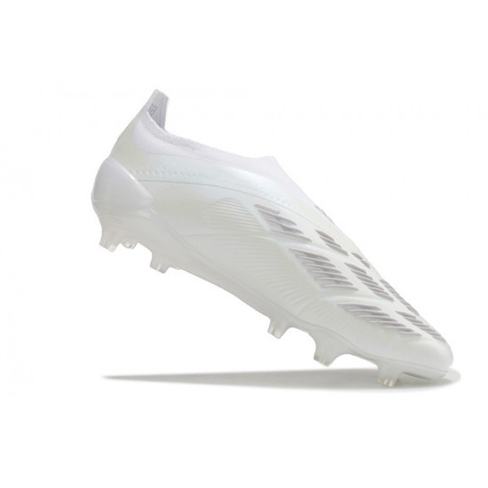 Sale Adidas Predator Elite Laceless Boost FG Beige Silver Low Soccer Cleats